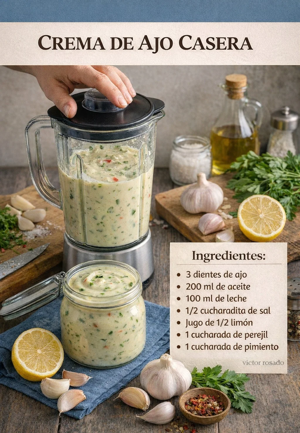 CREMA DE AJO CASERA CREMA DE AJO CASERA
