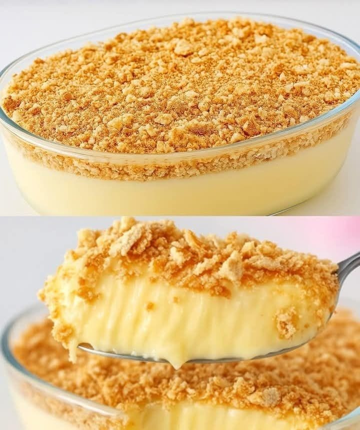 Pudín de Vainilla Cremoso con Crumble de Galletas Pudín de Vainilla Cremoso con Crumble de Galletas