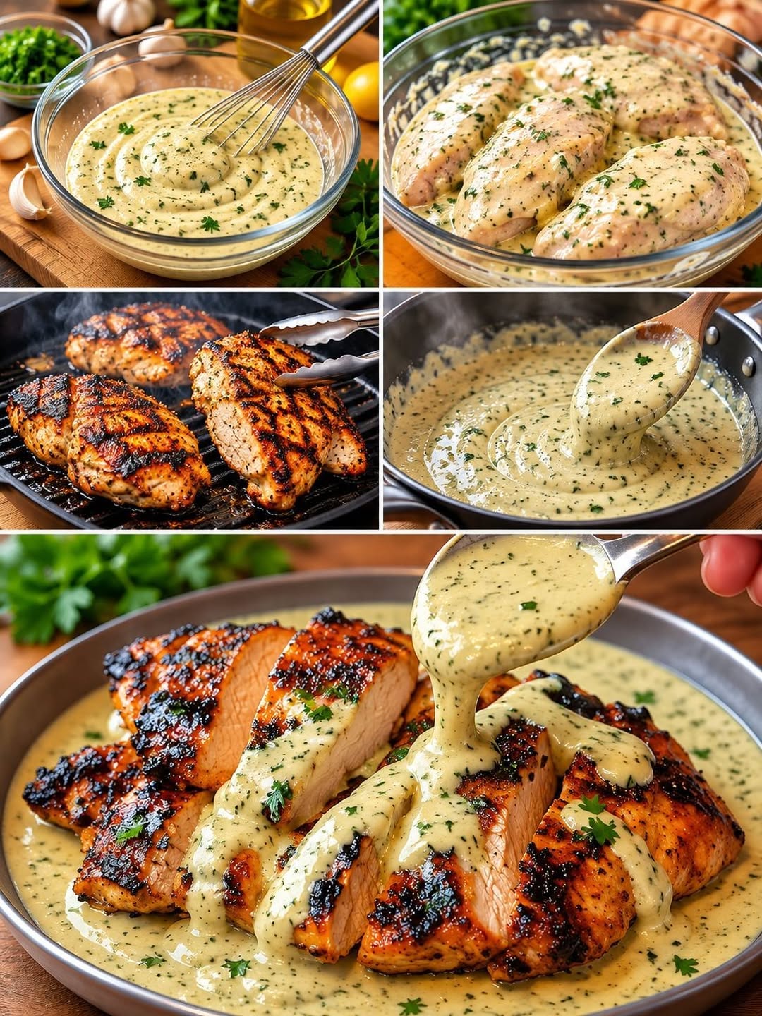 Poulet Grillé Sauce Crémeuse à l’Ail & Parmesan 762883276_1037771172208471_4490215961945539684_n